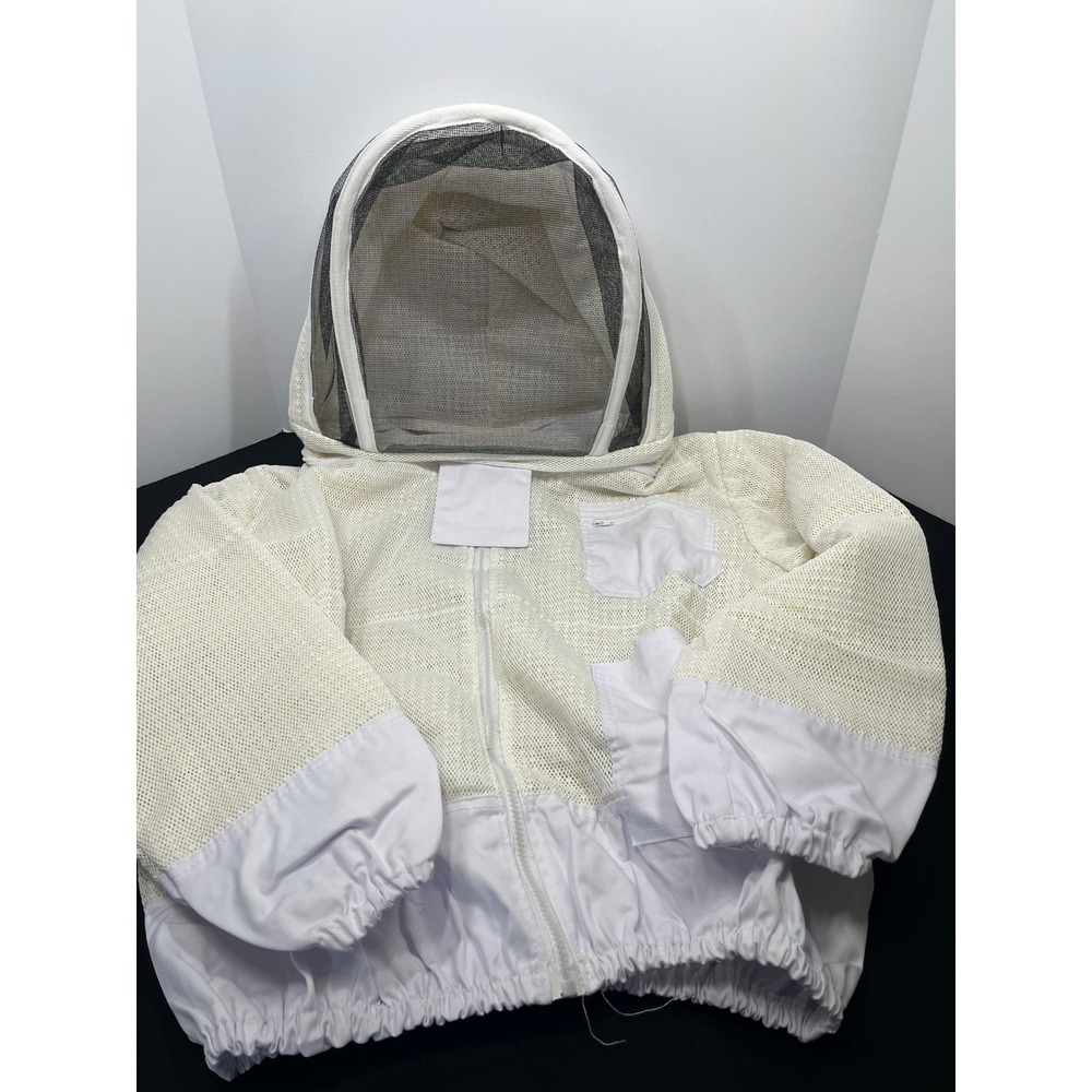 Crystal Ventilated Beekeeper Pullover Jacket Mesh Bee Smock with Fencing Veil